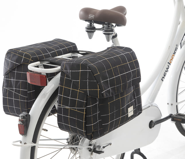 Dubbele fietstas New Looxs Joli Check 37 liter 38 x 30 x 18 cm (2x) - black