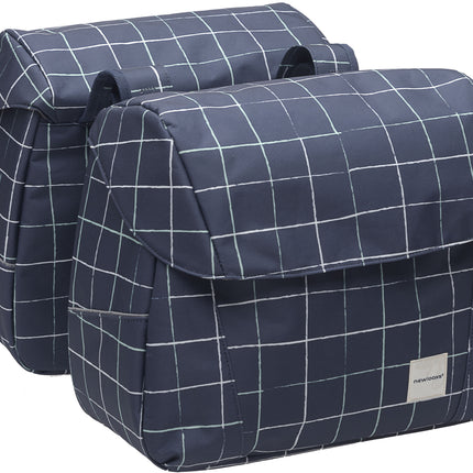 Dubbele fietstas New Looxs Joli Check 37 liter 38 x 30 x 18 cm (2x) - blue