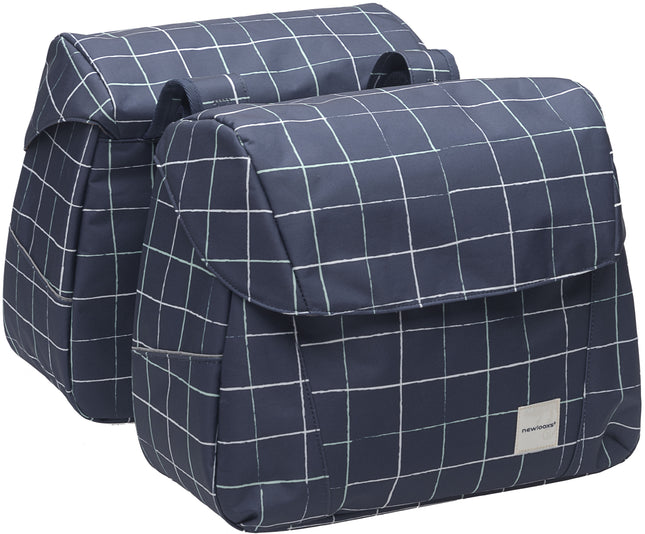 Dubbele fietstas New Looxs Joli Check 37 liter 38 x 30 x 18 cm (2x) - blue