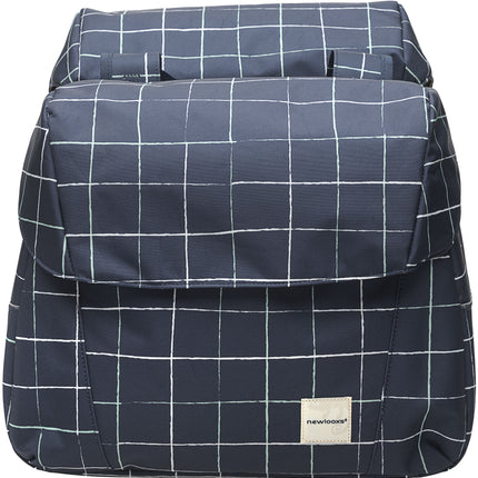 Dubbele fietstas New Looxs Joli Check 37 liter 38 x 30 x 18 cm (2x) - blue