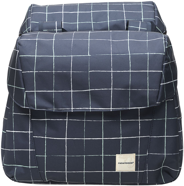Dubbele fietstas New Looxs Joli Check 37 liter 38 x 30 x 18 cm (2x) - blue