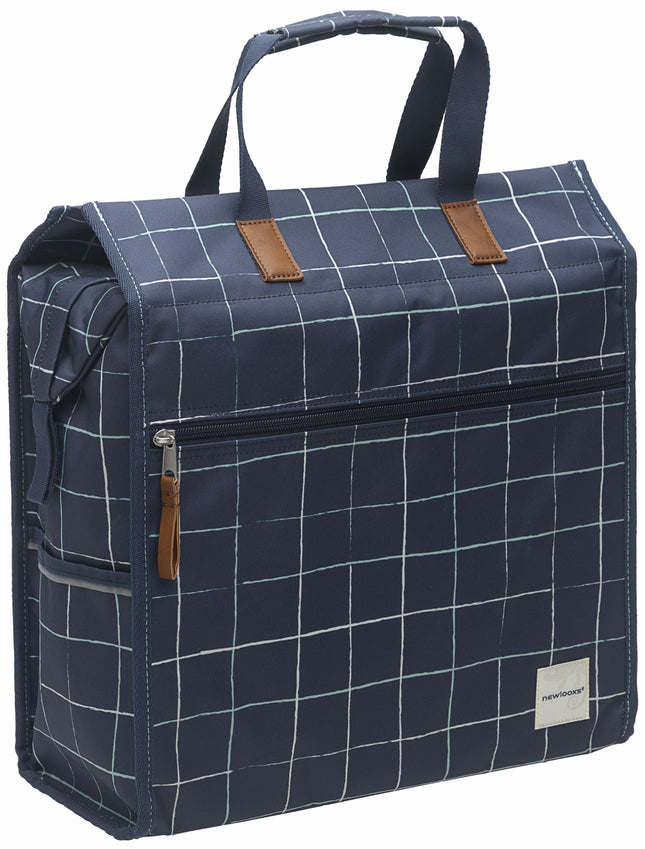Fietstas New Looxs Lilly 18 liter 35 x 32 x 16 cm - check blue