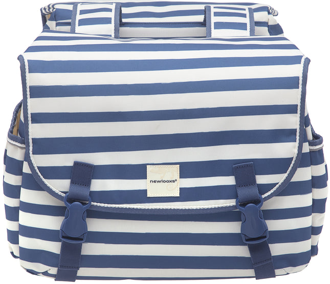 Dubbele fietstas New Looxs Joli Double 34 liter 38 x 29 x 16 cm (2x) - blue stripe