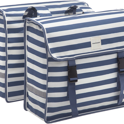 Dubbele fietstas New Looxs Fiori Double 30 liter 37 x 33 x 12,5 cm (x2) - blue stripe