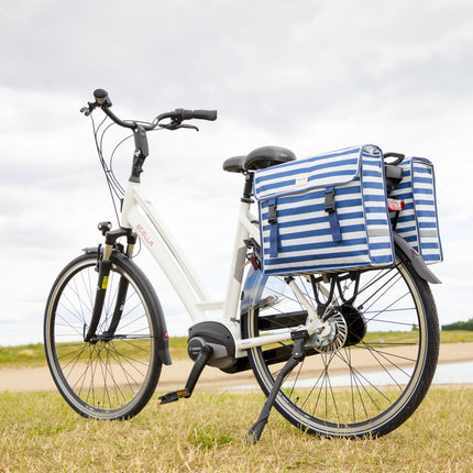 Dubbele fietstas New Looxs Fiori Double 30 liter 37 x 33 x 12,5 cm (x2) - blue stripe
