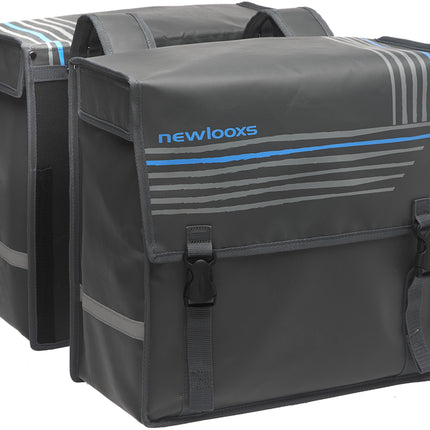 Dubbele fietstas New Looxs Bisonyl 46 liter 39 x 33 x 18 cm (2x) - grijs