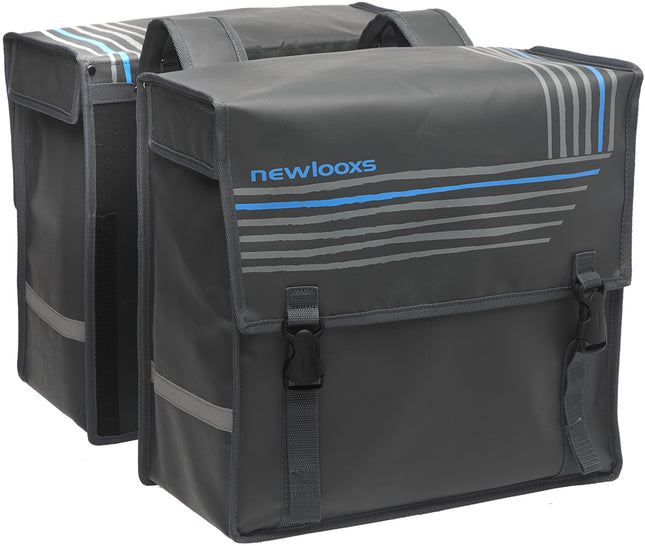 Dubbele fietstas New Looxs Bisonyl 46 liter 39 x 33 x 18 cm (2x) - grijs