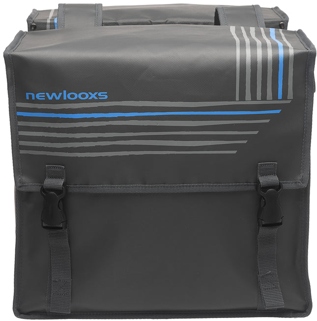 Dubbele fietstas New Looxs Bisonyl 46 liter 39 x 33 x 18 cm (2x) - grijs