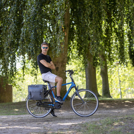 Dubbele fietstas New Looxs Bisonyl 46 liter 39 x 33 x 18 cm (2x) - grijs