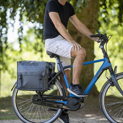 Dubbele fietstas New Looxs Bisonyl 46 liter 39 x 33 x 18 cm (2x) - grijs