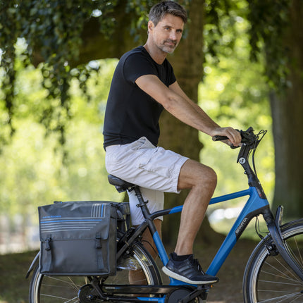 Dubbele fietstas New Looxs Bisonyl 46 liter 39 x 33 x 18 cm (2x) - grijs