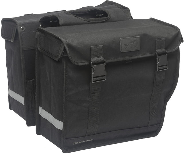 Dubbele fietstas New Looxs Canvas Hybride 46,5 liter 39 x 33 x 19 cm (2x) - zwart