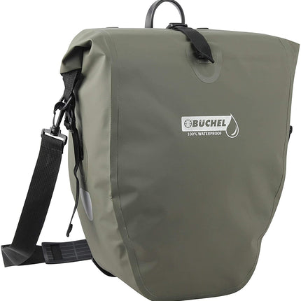 Sacoche vélo individuelle Büchel 100% étanche 25,4 litres - vert olive