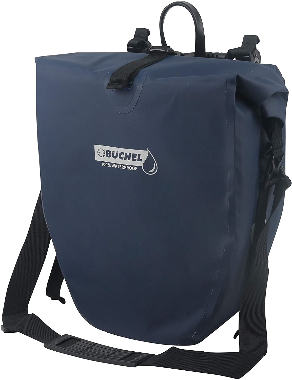 Enkele fietstas Büchel 100% waterdicht 25,4 liter - donkerblauw