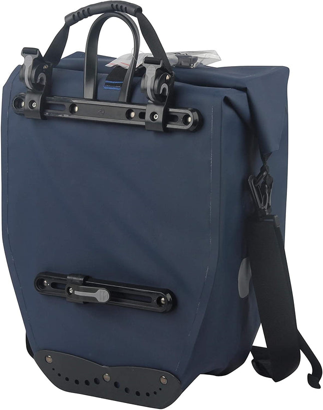 Enkele fietstas Büchel 100% waterdicht 25,4 liter - donkerblauw