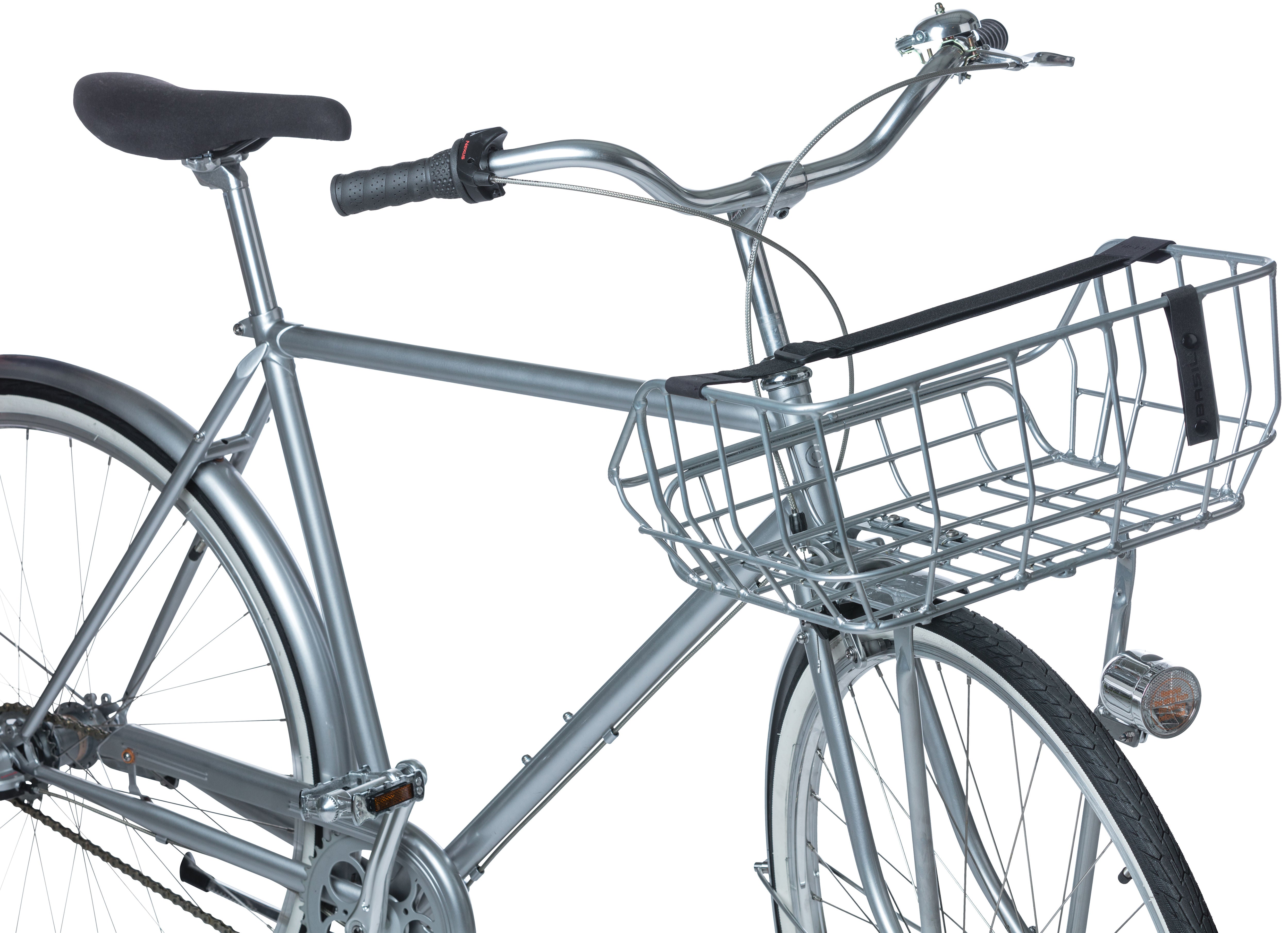 Fietsmand Basil Portland Front 25 liter 43 x 36 x 22 cm - chroom