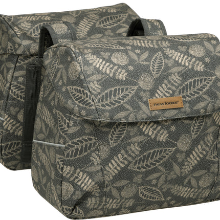 Dubbele fietstas New Looxs Joli Forest 37 liter 38 x 18 x 30 cm (2x) - anthracite