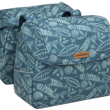 Dubbele fietstas New Looxs Joli Forest 37 liter 38 x 18 x 30 cm (2x) - blauw