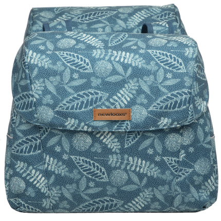 Dubbele fietstas New Looxs Joli Forest 37 liter 38 x 18 x 30 cm (2x) - blauw
