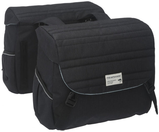 Dubbele fietstas New Looxs Mondi Joy Double 38 liter 37 x 26 x 17 cm (2x) - quilted black