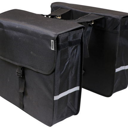 Dubbele fietstas Edge Luxe Shopper 40 liter 38 x 40 x 14cm (2x) - zwart