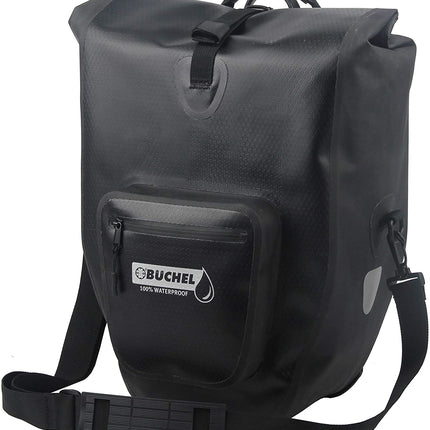 Enkele fietstas Büchel 100% premium waterdicht 25,4 liter - zwart