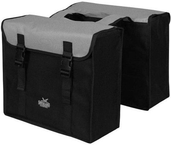 Dubbele fietstas Greenlands 34 liter 37 x 33 x 14 cm (2x) - zwart / zilver