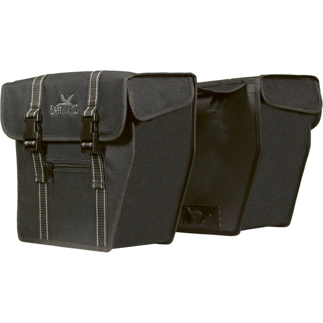 Dubbele fietstas Greenlands Black Line Double 40 liter 36 x 32 x 18 cm (2x) - zwart