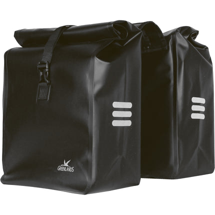 100% Waterproof double pannier Greenlands 46 liters 31 x 50 x 15 cm (x2) - black