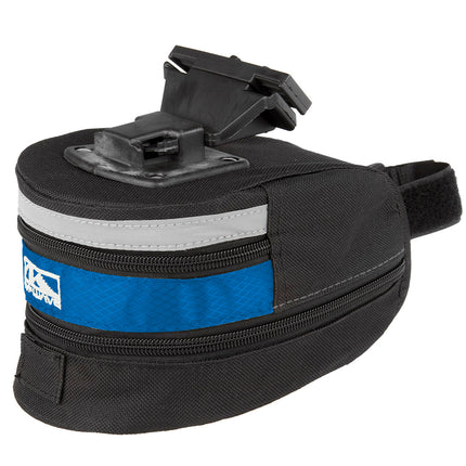 Zadeltas M-Wave Tilburg large met klikbevestiging - zwart/blauw