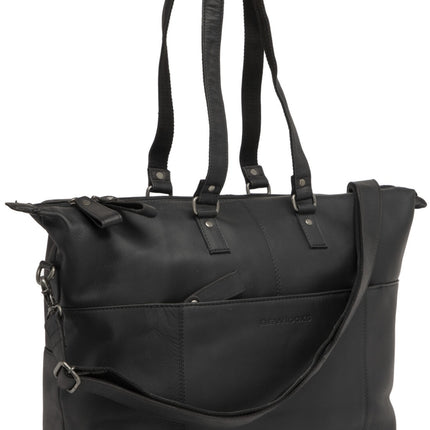 New Looxs Verla 21-liter bike bag, 34 x 18 x 44 cm, made of luxurious leather, black