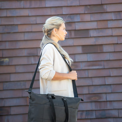 Fietstas New Looxs Verla 21 liter 34 x 18 x 44cm - gemaakt van luxe leer - zwart - afbeelding 5