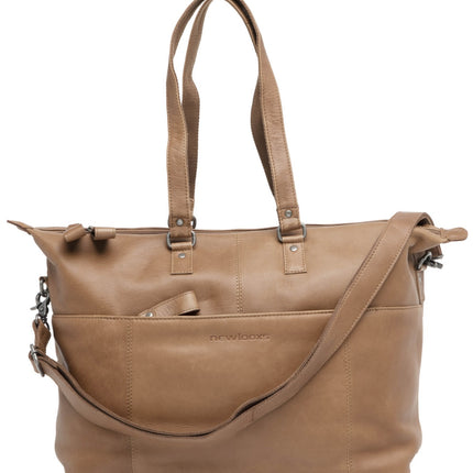 Fietstas New Looxs Verla 21 liter 34 x 18 x 44cm - gemaakt van luxe leer - cognac - afbeelding 2