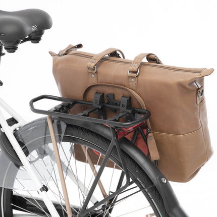 Fietstas New Looxs Verla 21 liter 34 x 18 x 44cm - gemaakt van luxe leer - cognac - afbeelding 5