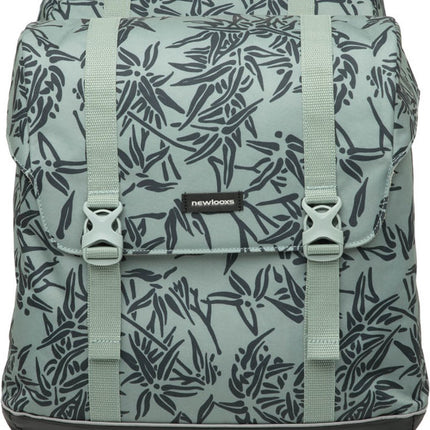 Dubbele fietstas New Looxs Alba Double Bamboo 42 liter 37 x 17 x 37cm (2x) - green