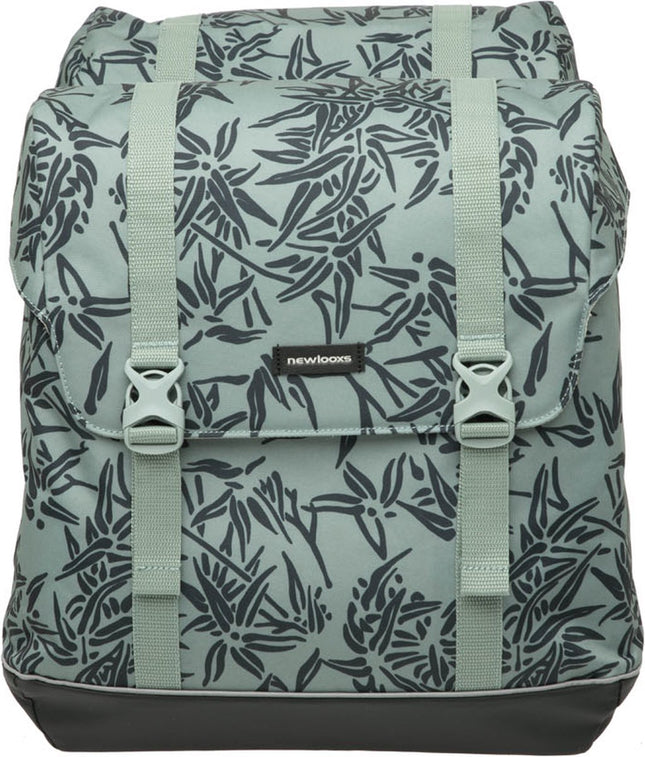 Dubbele fietstas New Looxs Alba Double Bamboo 42 liter 37 x 17 x 37cm (2x) - green