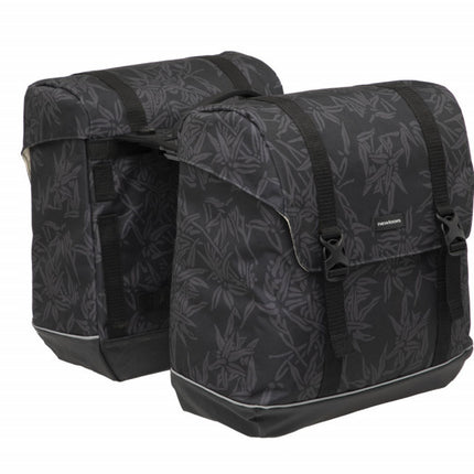 Dubbele fietstas New Looxs Alba Double MIK Bamboo 42 liter 37 x 17 x 37cm (2x) - zwart