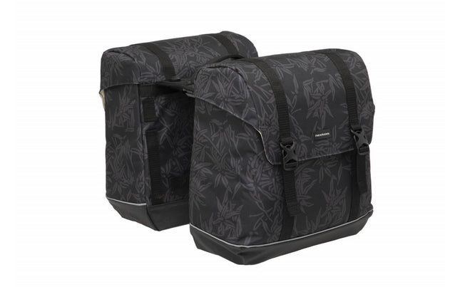 Dubbele fietstas New Looxs Alba Double MIK Bamboo 42 liter 37 x 17 x 37cm (2x) - zwart