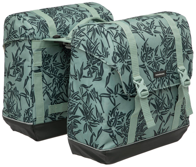 Dubbele fietstas New Looxs Alba Double MIK Bamboo 42 liter 37 x 17 x 37cm (x2) - groen