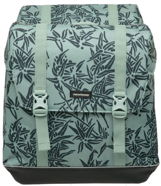 Dubbele fietstas New Looxs Alba Double MIK Bamboo 42 liter 37 x 17 x 37cm (x2) - groen