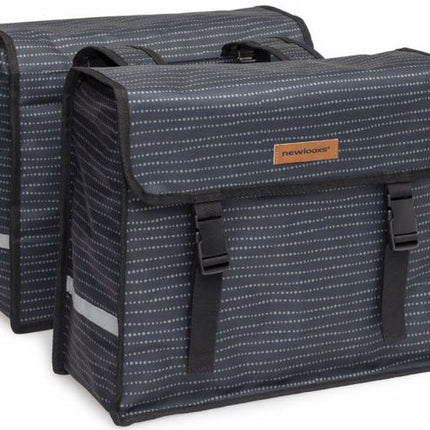 Dubbele fietstas New Looxs Fiori Double Nomi 30 liter 37 x 33 x 12,5 cm (x2) - zwart