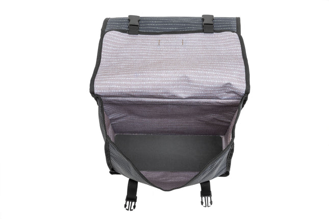 Dubbele fietstas New Looxs Fiori Double Nomi 30 liter 37 x 33 x 12,5 cm (x2) - zwart