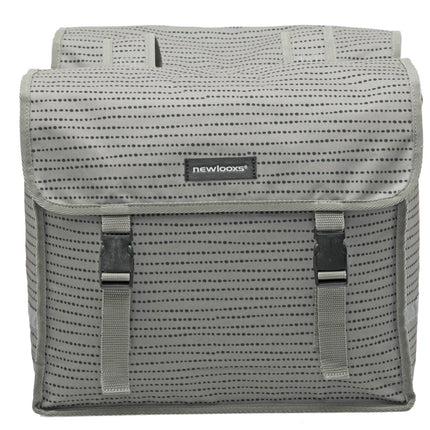 Dubbele fietstas New Looxs Fiori Double Nomi 30 liter 37 x 33 x 12,5 cm (x2) - grijs