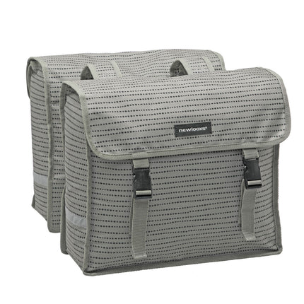 Dubbele fietstas New Looxs Fiori Double Nomi 30 liter 37 x 33 x 12,5 cm (x2) - grijs