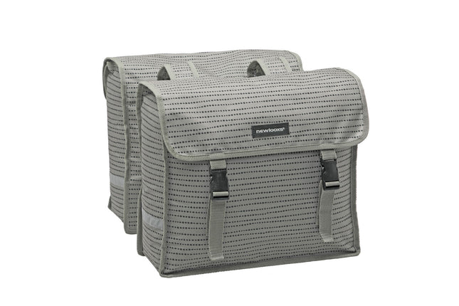 Dubbele fietstas New Looxs Fiori Double Nomi 30 liter 37 x 33 x 12,5 cm (x2) - grijs