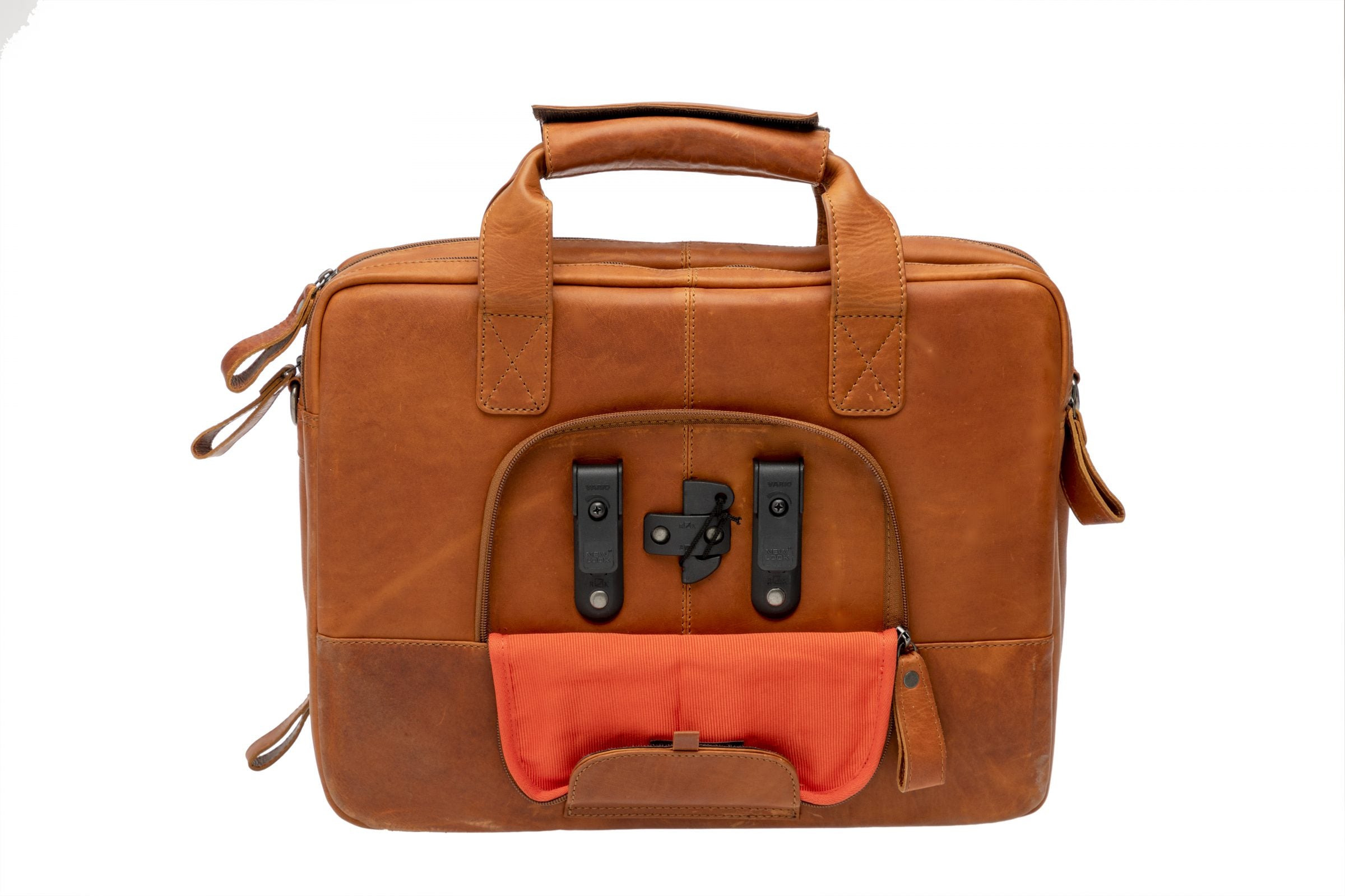 Fietstas New Looxs Cali 17 liter 40 x 15 x 31 cm - gemaakt van luxe leder - cognac