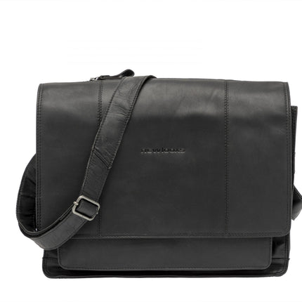 Fietstas New Looxs Fellini 18 liter 40 x 15 x 32 cm - gemaakt van luxe leder - zwart
