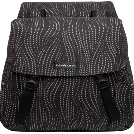 Dubbele fietstas New Looxs Joli Alma 37 liter - 38 x 18 x  30 cm (2x) - zwart