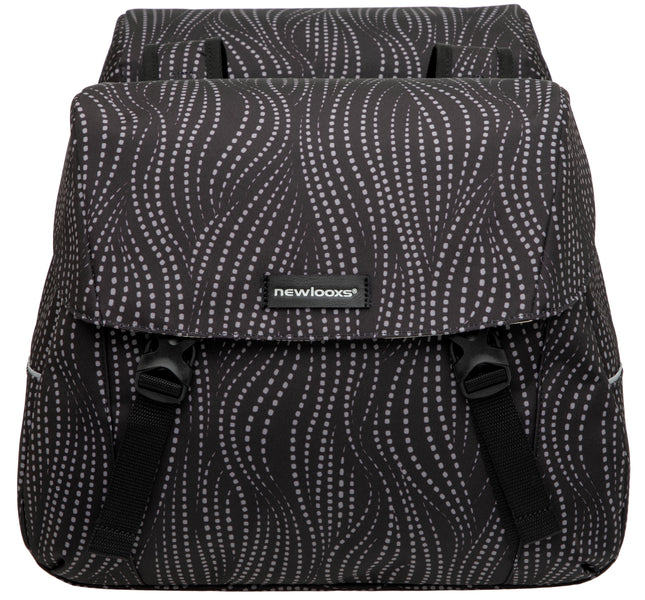 Dubbele fietstas New Looxs Joli Alma 37 liter - 38 x 18 x  30 cm (2x) - zwart