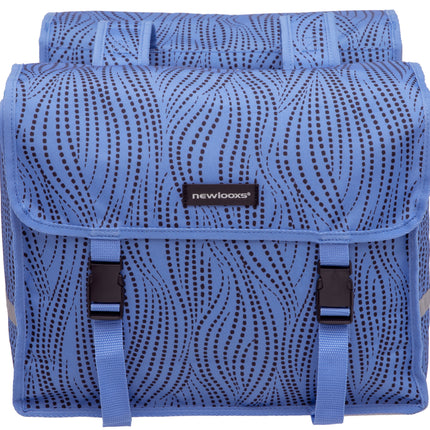 Dubbele fietstas New Looxs Fiori Alma 30 liter - 37 x 12,5 x 33 cm (x2) - blauw